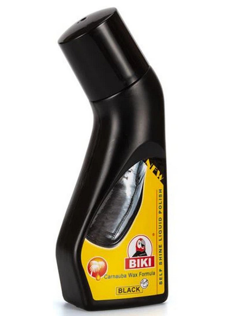 Biki Self Shine Liquid Shoe Polish Camauba Wax Formula Black 75 ML
